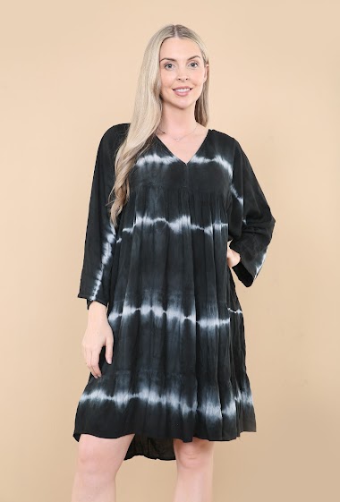 Dress Woman tie dye tunic 2023 fashion short sleeve summer noida