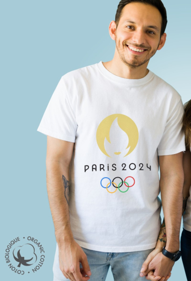 Grossiste SUN CITY - Tee-Shirt manches courtes officiel JO PARIS 2024 Coton Biologique