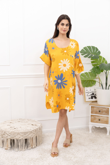 Wholesaler Sun Love - PRINTED COTTON GAUZE DRESS
