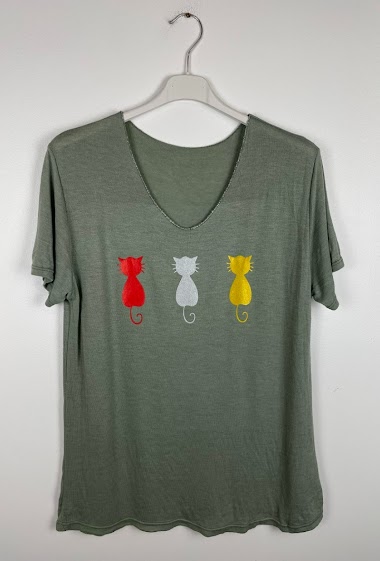 Großhändler Sun Love - T-Shirt mit CATS-Aufdruck