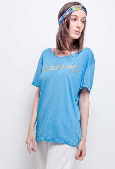 Wholesaler Sun Love - T-shirt with MADEMOISELLE print