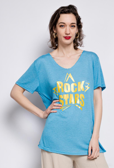 Großhändler Sun Love - T-Shirt mit ROCK STARS-Aufdruck