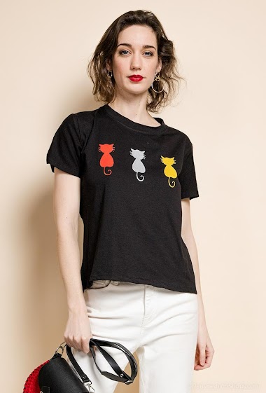 Wholesaler Sun Love - T-shirt with cats