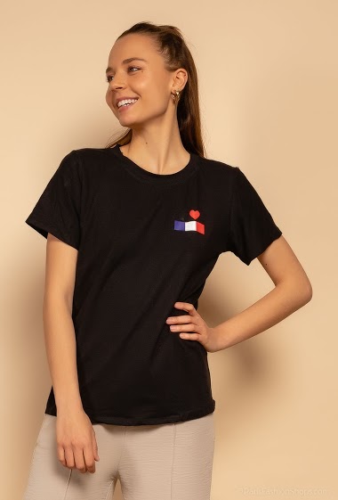 Grossiste Sun Love - T-shirt avec drapeau imprimé