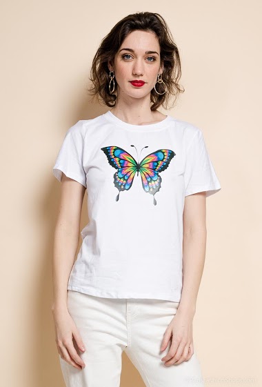 Mayorista Sun Love - T-shirt with printed butterfly