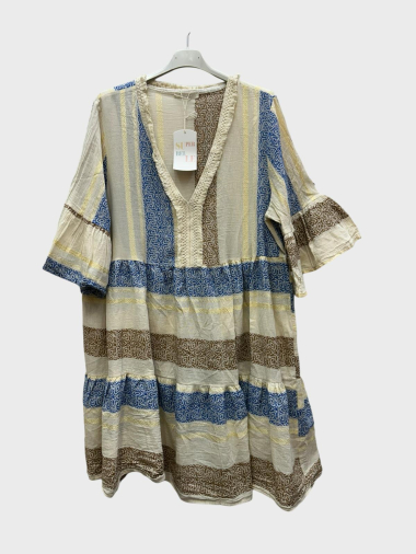 Wholesaler Superbelle - Striped cotton tunic dress