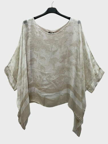 Wholesaler Superbelle - Animal print silk tunic