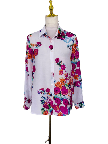 Wholesaler Sweet Miss - Floral printed cotton shirt