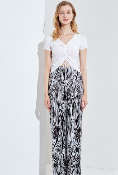 Wholesaler Sweet Miss - Pleated printed trousers