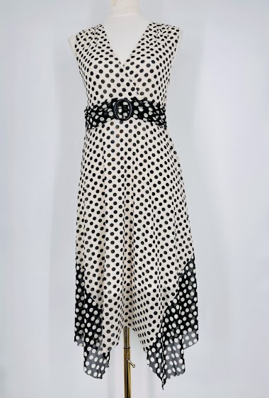 Wholesaler Sweet Miss - Polka dot dress with lining