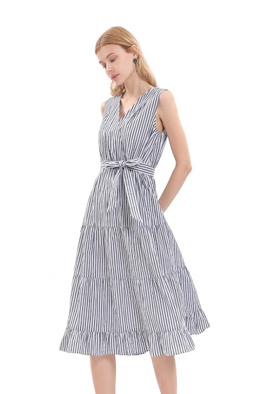 Wholesaler Sweet Miss - striped dress with belt