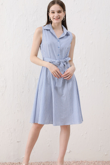 Wholesaler Sweet Miss - Striped cotton dress with belt