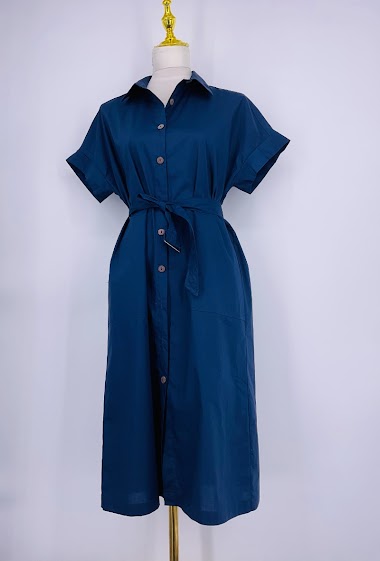 Wholesaler Sweet Miss - Cotton shirt dress with belt