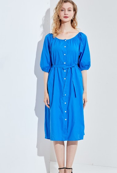 Wholesaler Sweet Miss - Cotton dress with pockets and belt
