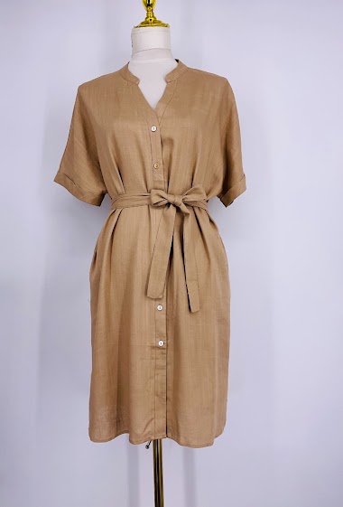 Wholesaler Sweet Miss - Linen dress with belt