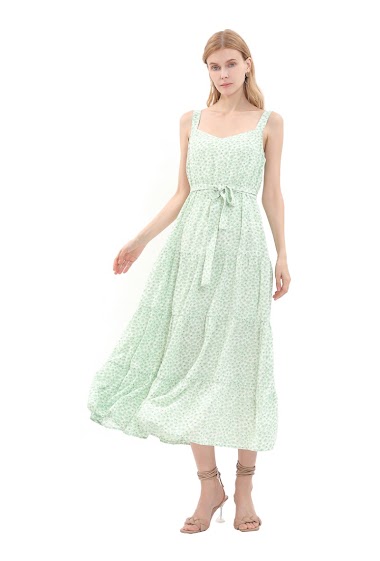 Wholesaler Sweet Miss - Printed dress with belt and lining