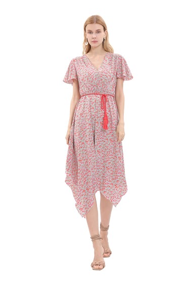 Wholesaler Sweet Miss - V-neckline printed dress