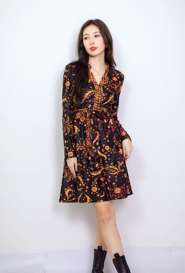 Wholesaler Sweet Miss - Floral print dress with belt