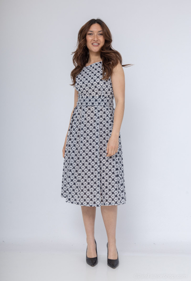 Wholesaler Sweet Miss - Floral printed cotton dress with belt