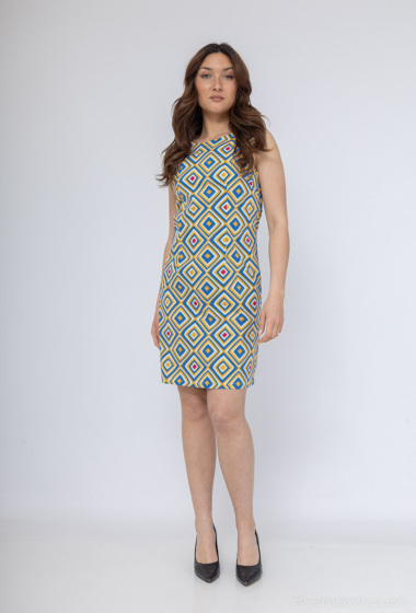 Wholesaler Sweet Miss - Geometric printed cotton dress