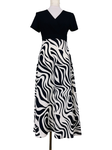 Wholesaler Sweet Miss - Zebra print V-neck dress