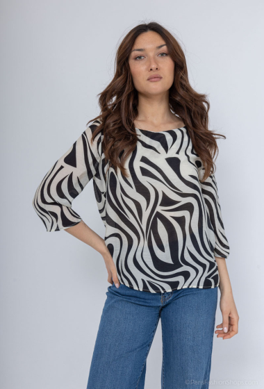 Wholesaler Sweet Miss - Zebra print cotton T-shirt