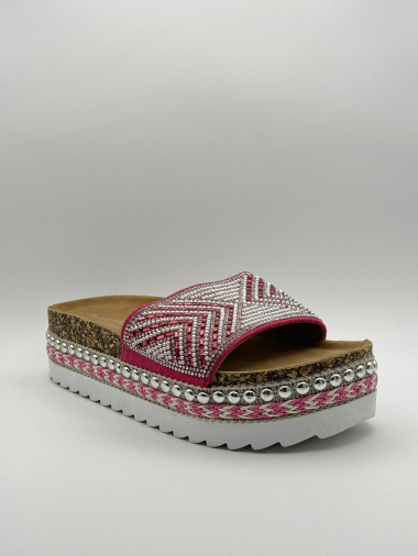 Grossiste Sweet Shoes - Sandales grosse semelle avec motifs perles