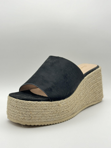 Wholesaler Sweet Shoes - Thick sole wedge sandals with velvet texture strap