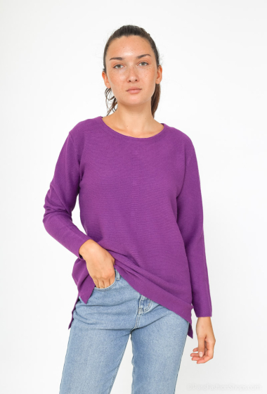 Wholesaler Tandem - ROUND NECK SWEATER WITH BACK BUTTON