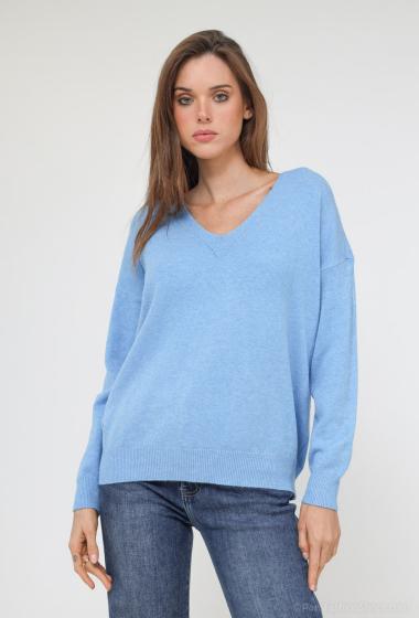 Wholesaler Tandem - V-neck sweater with back pattern