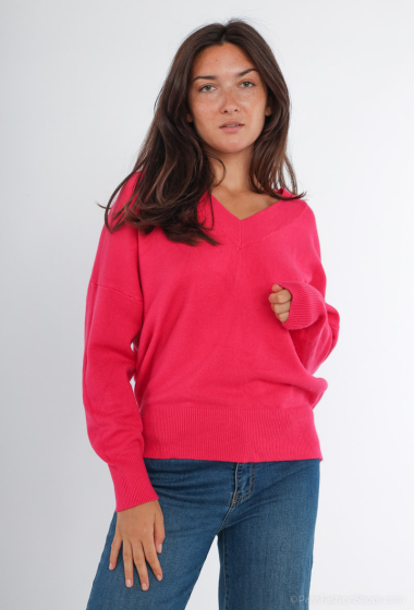 Wholesaler Tandem - Large size V-neck sweater