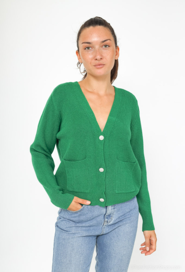 Wholesaler Tandem - SIDE KNITTED SWEATER VEST WITH SHINY BUTTON