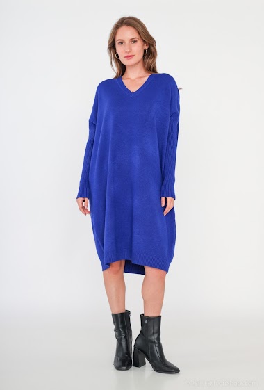 Wholesaler Tandem - Oversized V-neck jumper dress