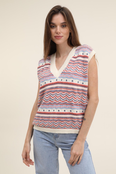 Wholesaler Tandem - multicolored sleeveless sweater