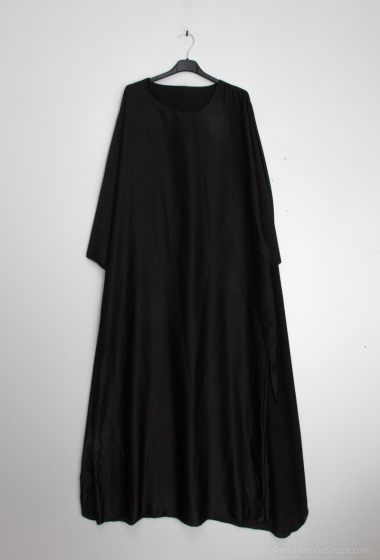 Grossiste Tendance - abaya et cape integrée, tissu satin ceinture