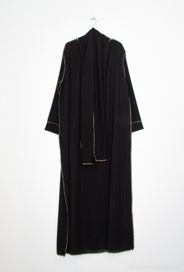 Wholesaler Tendance - ABAYA golden thread integrated veil imitation Medina silk