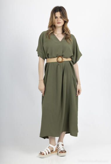 Wholesaler Tendance - short sleeve abaya v-neck pleat