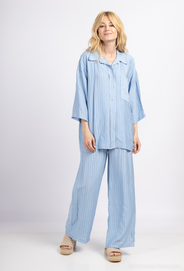 Wholesaler Tendance - short sleeve striped shirt set
