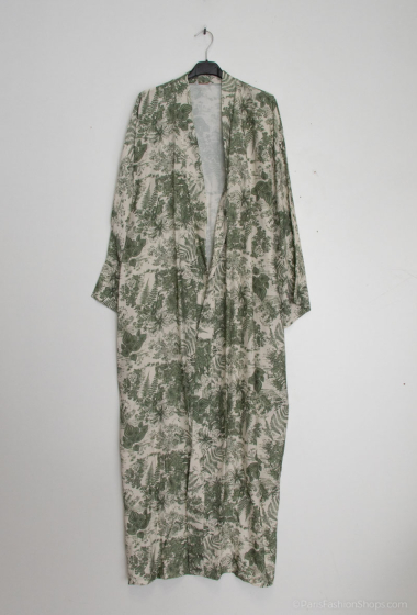 Wholesaler Tendance - long viscose printed kimono cardigan with batwing sleeves