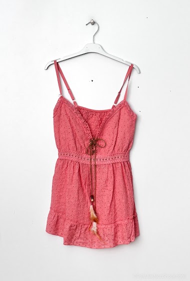 Wholesaler RAVIBELLE - Bohemian perforated embroidered tank top