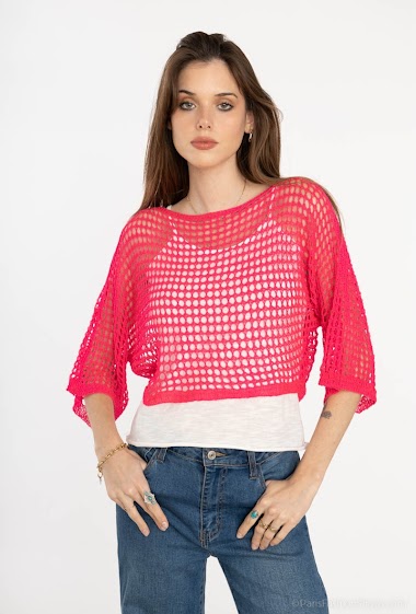 Wholesaler RAVIBELLE - Short crochet sweater | RAVI-3046