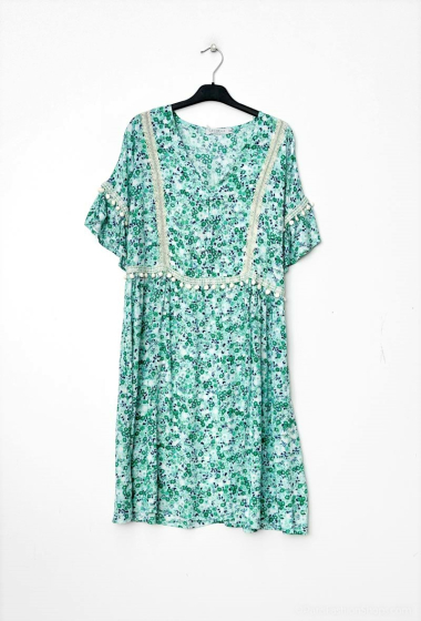 Wholesaler RAVIBELLE - Short bohemian flower print dress