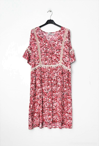 Wholesaler RAVIBELLE - Short bohemian flower print dress