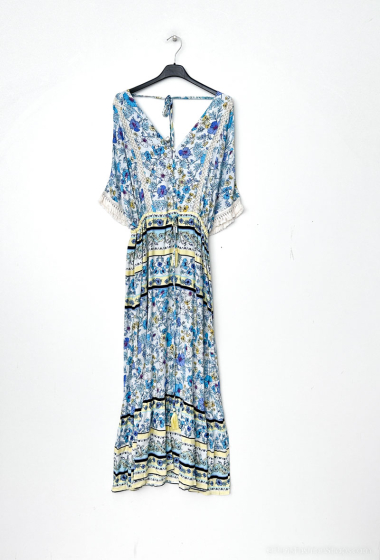 Wholesaler RAVIBELLE - Long bohemian dress with flowers