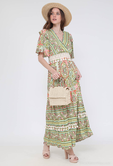 Wholesaler RAVIBELLE - Embroidered bohemian long dress