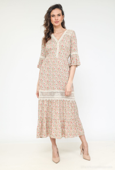Wholesaler RAVIBELLE - Long floral print dress