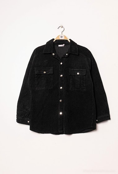 Wholesaler RAVIBELLE - Oversized corduroy overshirt jacket with pockets