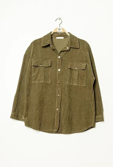 Wholesaler RAVIBELLE - Oversized corduroy overshirt jacket with pockets