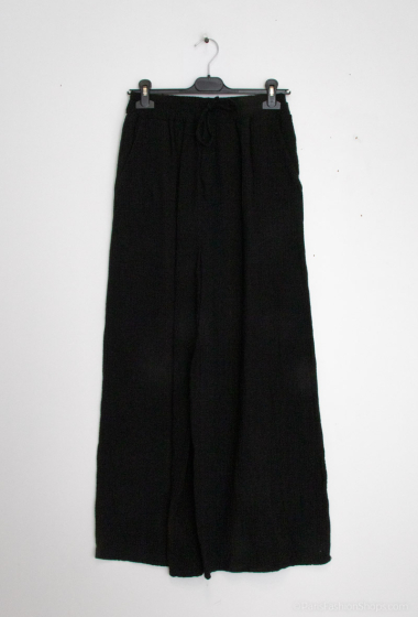 Grossiste Tendance - pantalon large coupe droite gaz de cotton