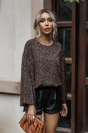 Wholesaler TINA - Black and brown blouse